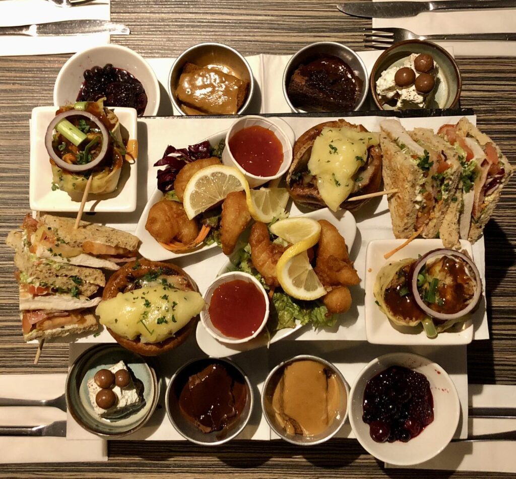 A selection of food at Teddys